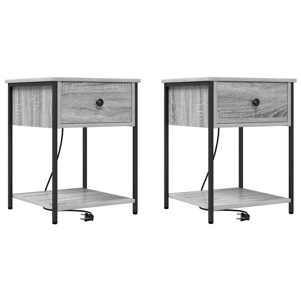Nachttisch 2er Set Grau Sonoma