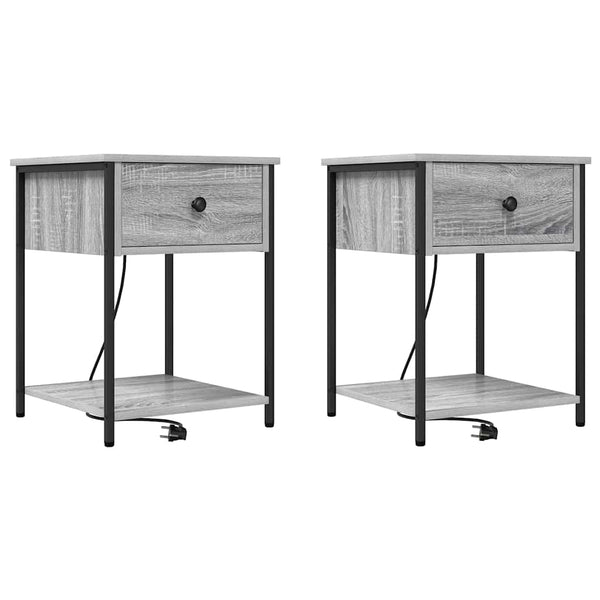Nachttisch 2er Set Grau Sonoma