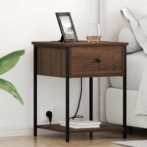 vidaXL Table de chevet 2 pcs Aspect chêne marron 42 x 41 x 56 cm