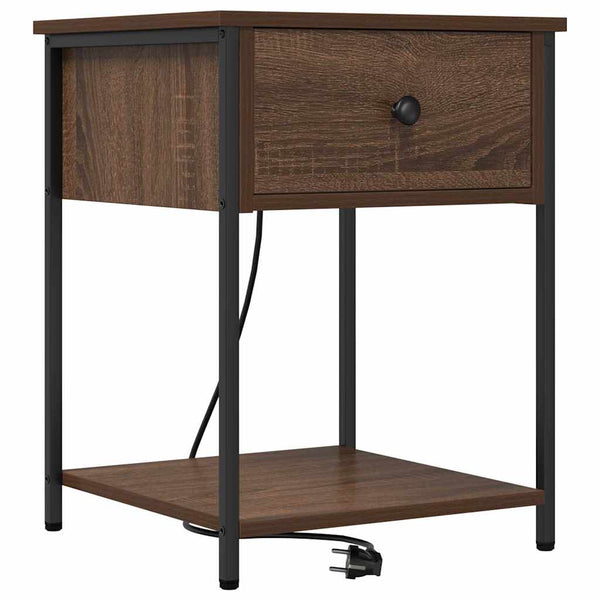 vidaXL Table de chevet 2 pcs Aspect chêne marron 42 x 41 x 56 cm