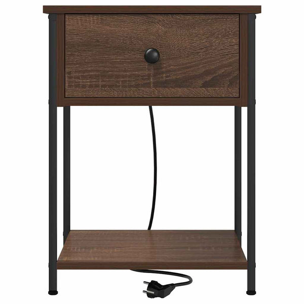 vidaXL Table de chevet 2 pcs Aspect chêne marron 42 x 41 x 56 cm