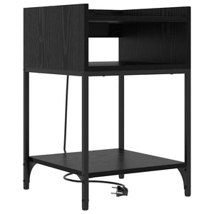 Nachttisch Schwarz Eichenoptik 40x40x61cm