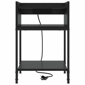 Nachttisch Schwarz Eichenoptik 40x40x61cm
