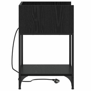 Nachttisch Schwarz Eichenoptik 40x40x61cm