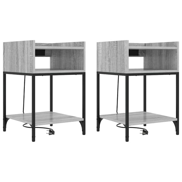 Nachttisch 2er Set Grau Sonoma 40x61 cm
