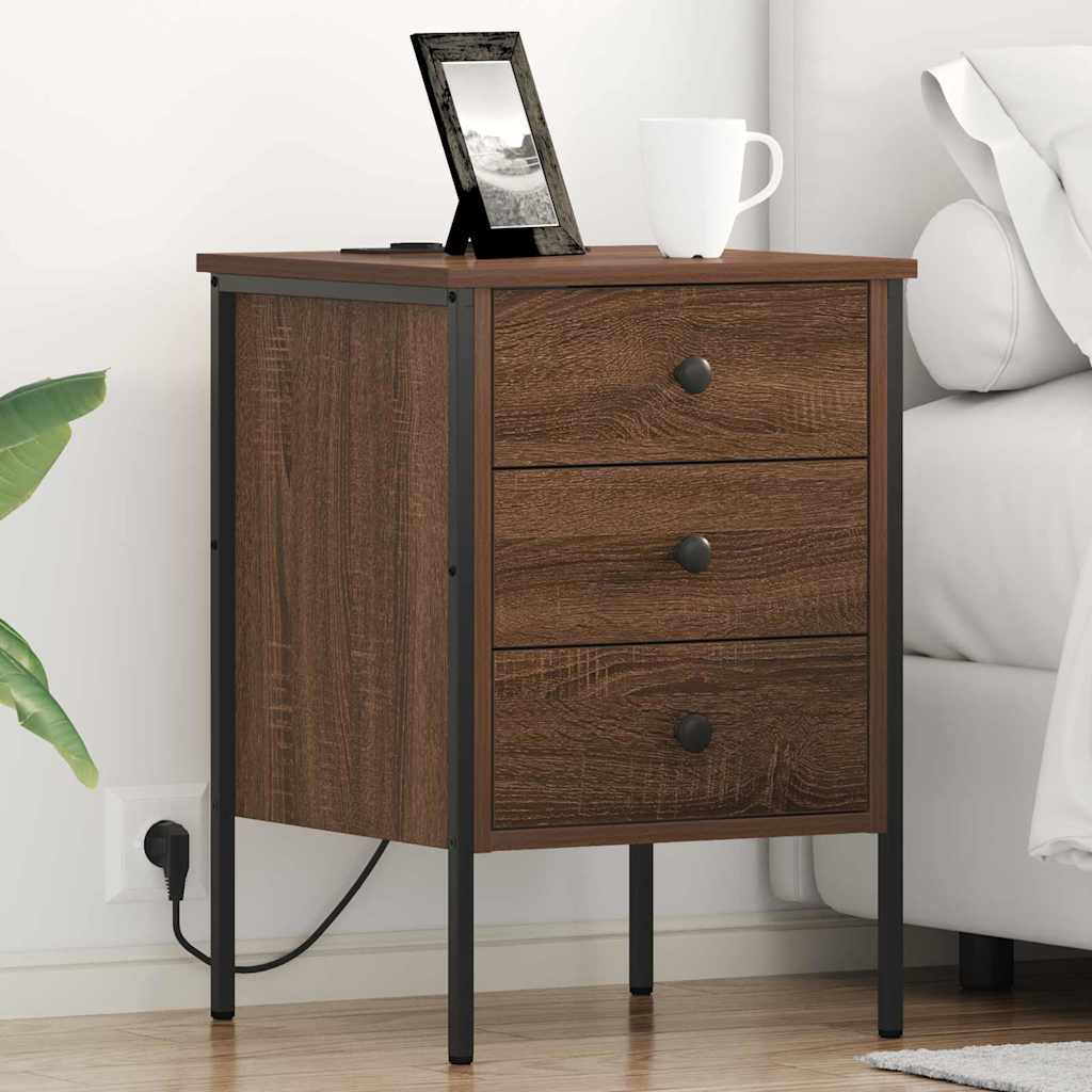 Nachttisch 2er Set Braun Eichenoptik
