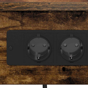 Nachttisch mit Regal, 2er Set, Geräucherte Eiche