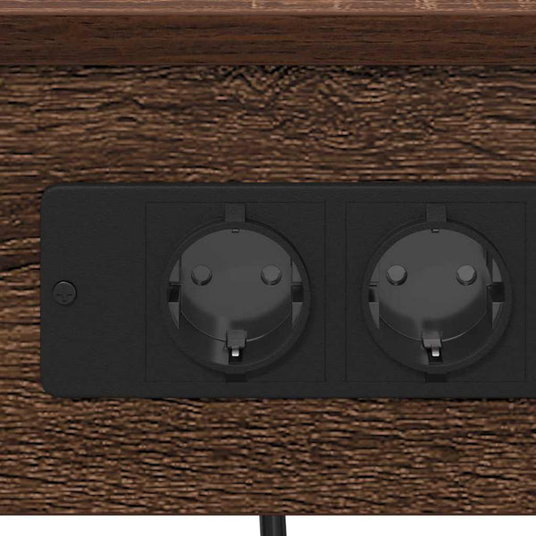 Nachttisch mit Regal, 2er-Set, Eichenoptik