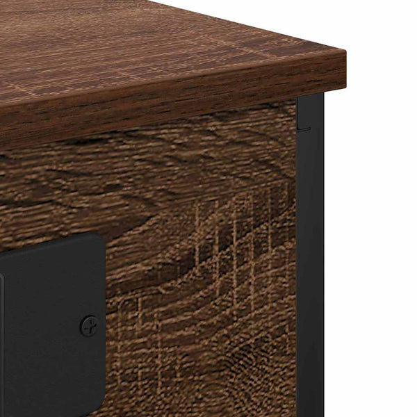 Nachttisch mit Regal, 2er-Set, Eichenoptik