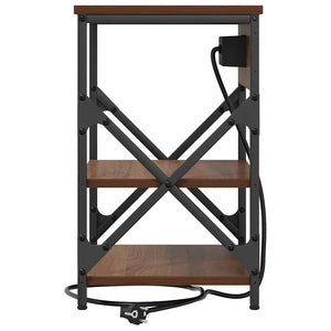 Nachttisch mit Regal, 2er-Set, Eichenoptik