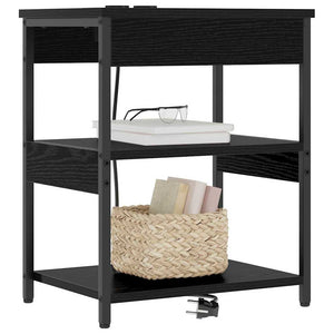 Nachttisch 2er Set Schwarz Eiche Optik