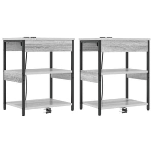 Nachttisch 2er Set Grau Sonoma