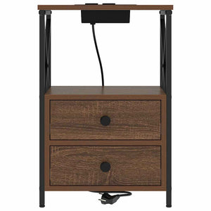 Nachttisch 2er Set Braun Eichenoptik