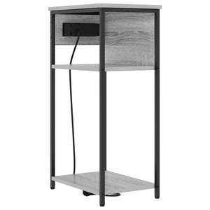 Grauer Nachttisch Sonoma mit Ladestation