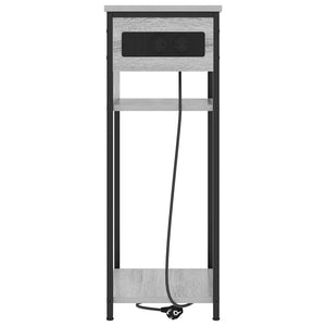 Grauer Nachttisch Sonoma mit Ladestation