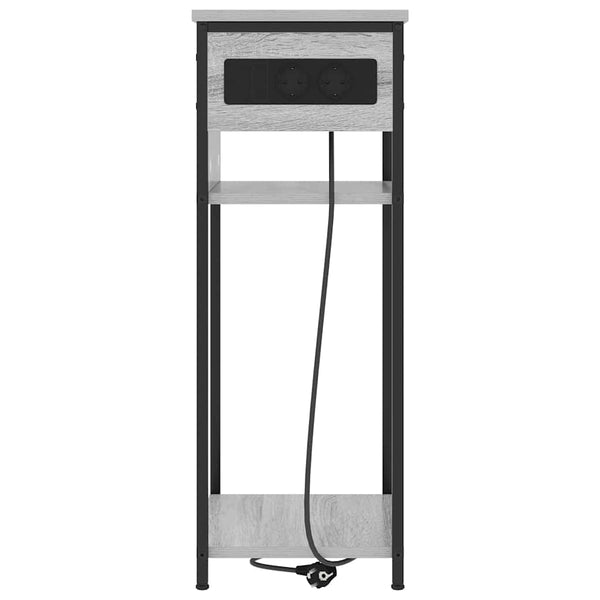 Grauer Nachttisch Sonoma mit Ladestation