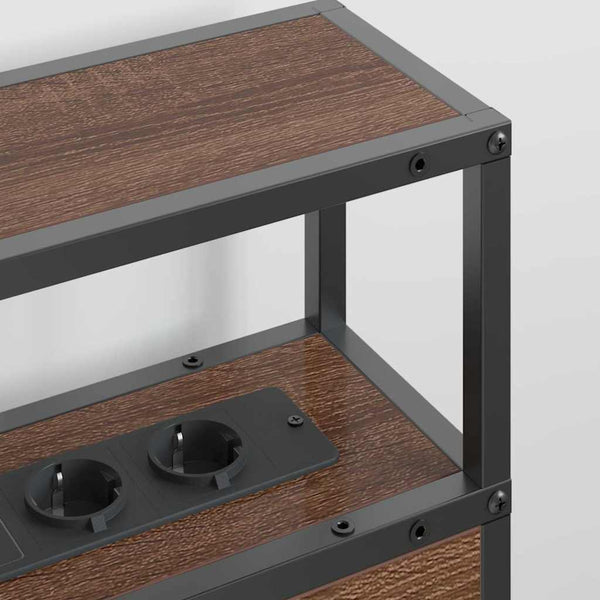 Stauraum Kopfteil Braun Eichen-Optik