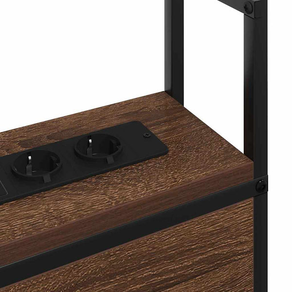 Kopfteil mit Stauraum und Ladestation Eiche Braun