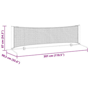 Tennisnetz, Schwarz/Rot, 301 cm
