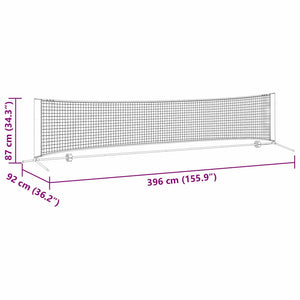 Tennisnetz, Schwarz/Rot, 396 cm