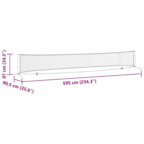 Tennisnetz Schwarz Rot 595cm