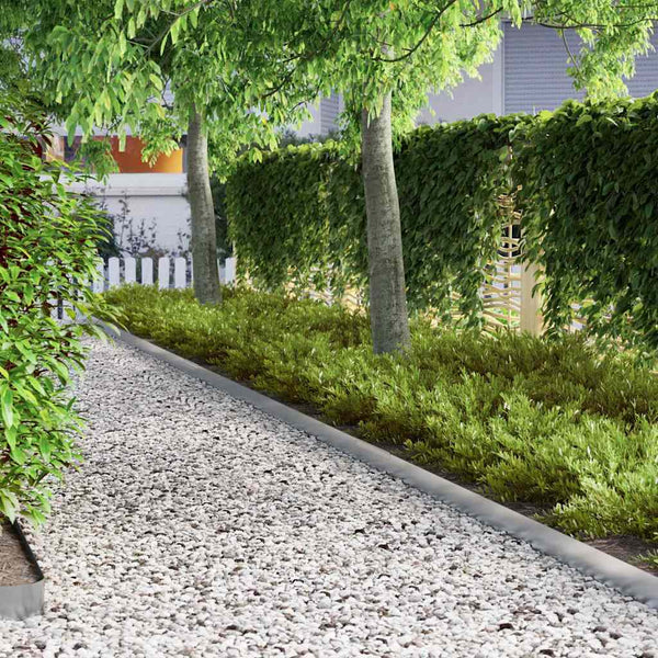 vidaXL Bordure de pelouse 4 pcs Argent 450 x 0,05 x 10 cm