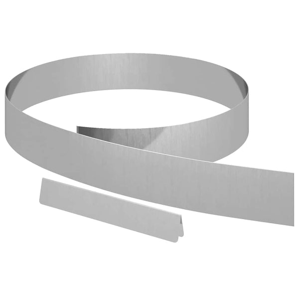 vidaXL Bordure de pelouse 4 pcs Argent 450 x 0,05 x 10 cm