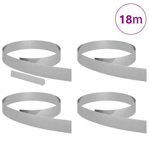 vidaXL Bordure de pelouse 4 pcs Argent 450 x 0,05 x 10 cm