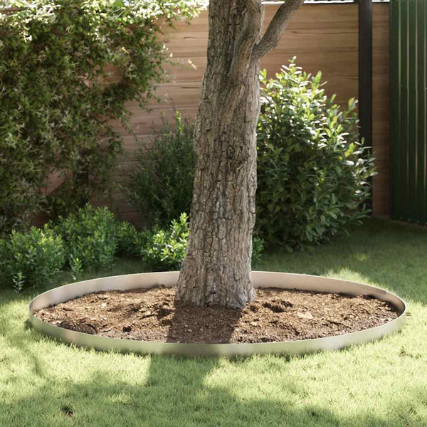 Edelstahl Rasenkante 4-teilig, 450x15 cm, Silber