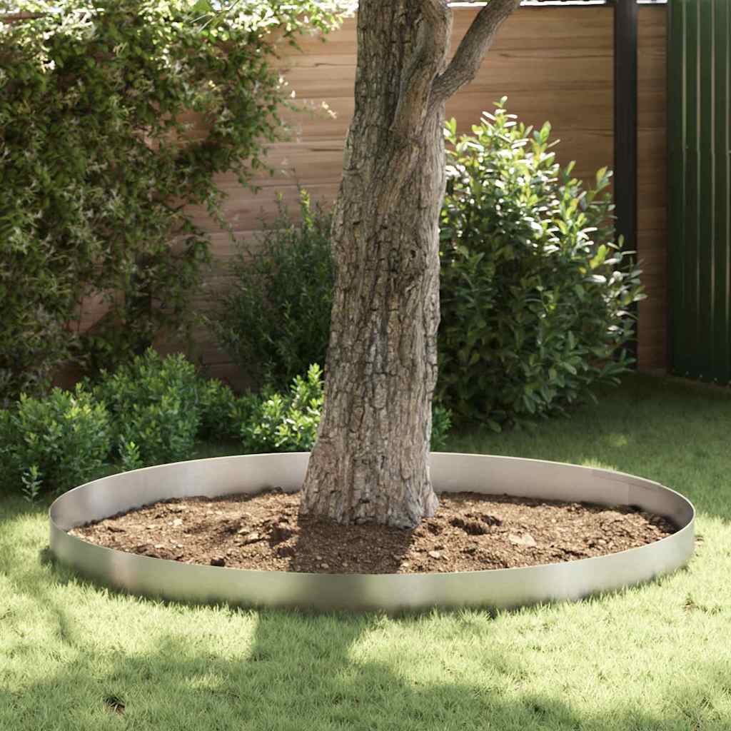 Edelstahl Rasenkante Silber 4-teilig 450x20cm