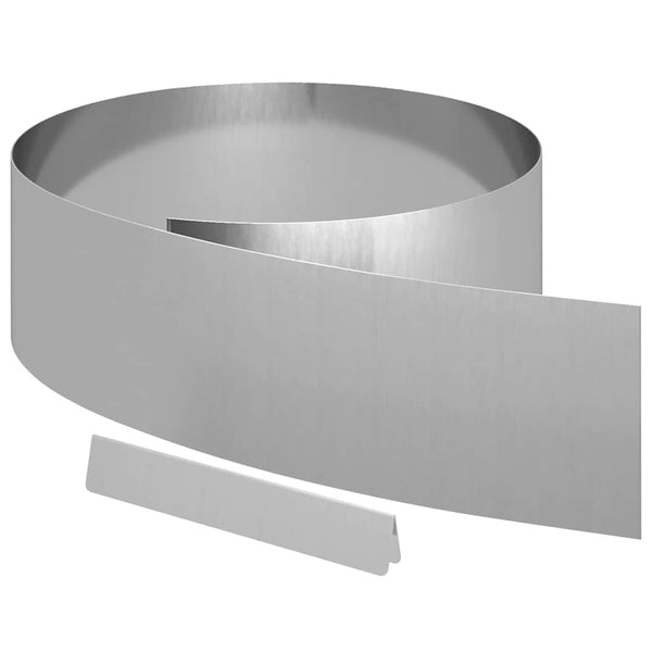vidaXL Bordures de jardin 4 pcs argentées 450 x 0,05 x 20 cm