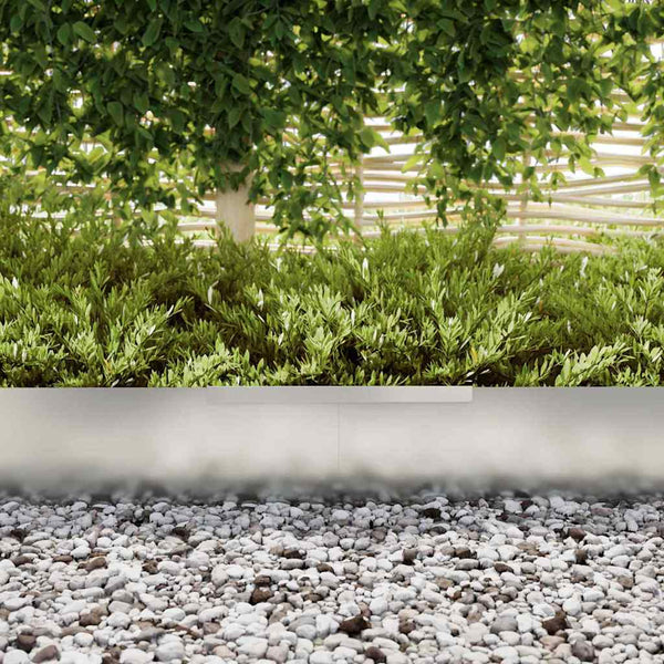 Silberne Raseneinfassung Verzinkt 450x25 cm
