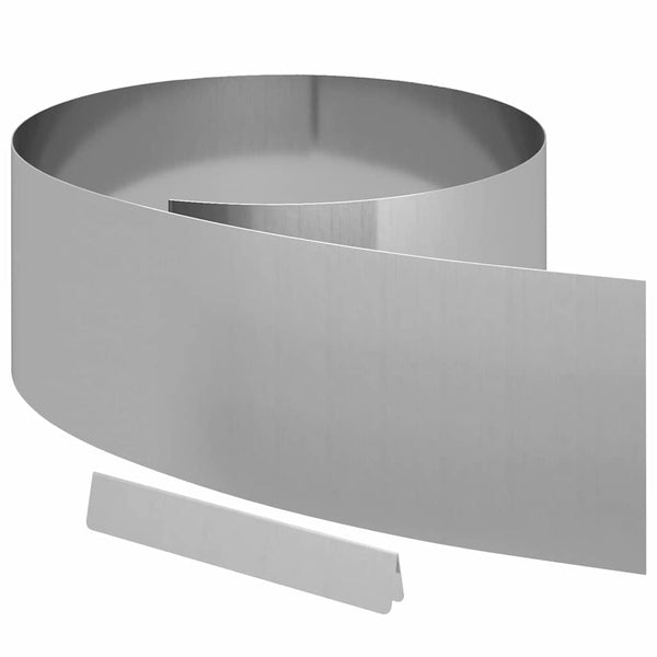 Silberne Rasenkante, 4-teilig, 450x0,05x25 cm