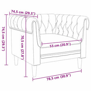 Dunkelgraues Polyester Sofa 78,5cm