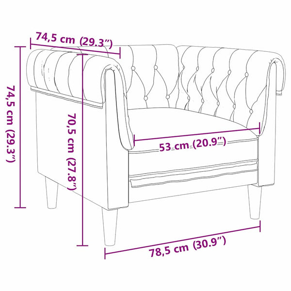 Dunkelgraues Polyester Sofa 78,5cm