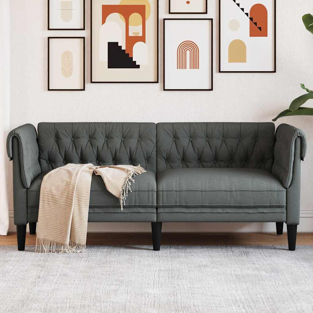 Dunkelgraues Polyester Sofa 182,5 cm