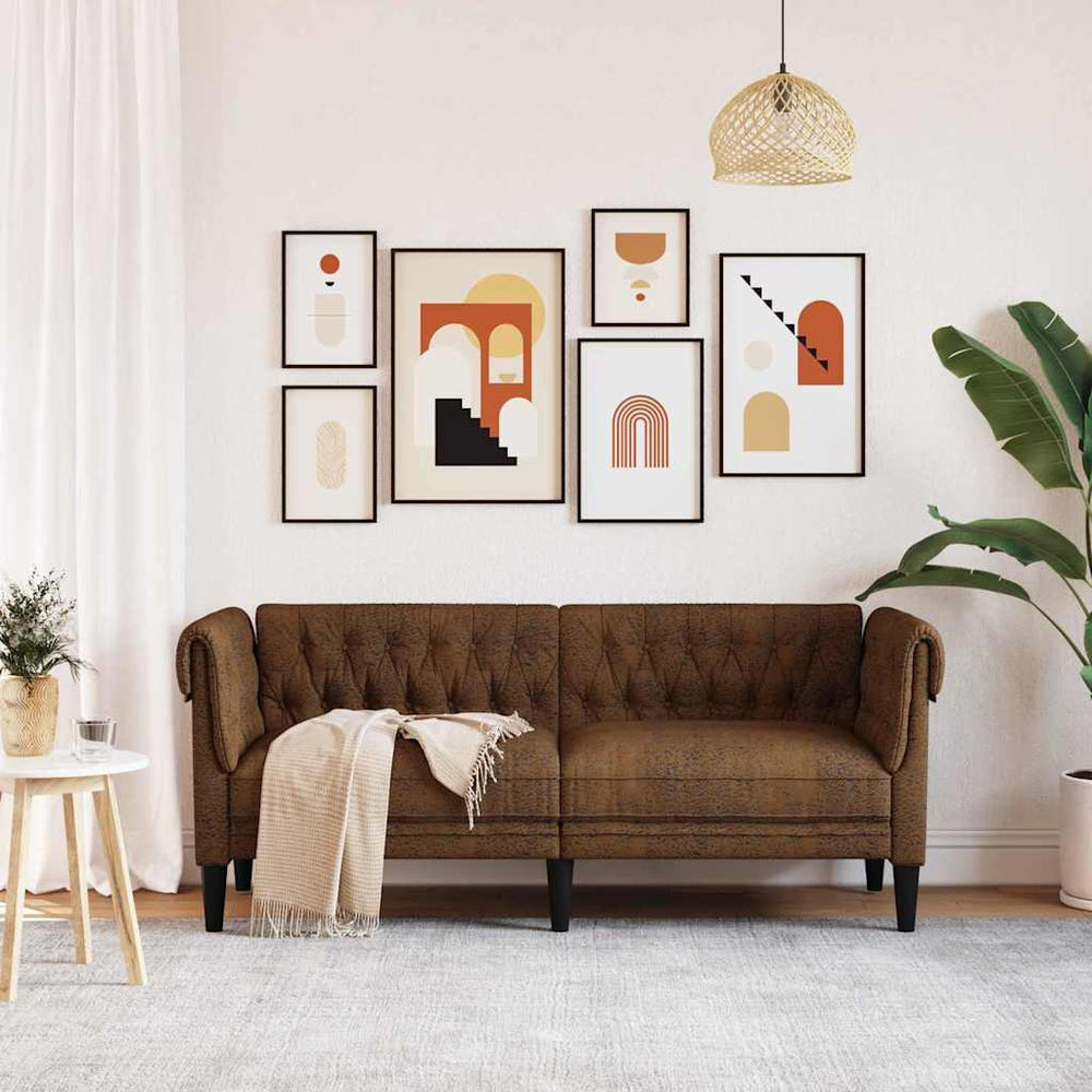 Braunes Polyester Sofa – 182,5 cm