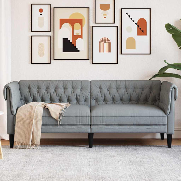 Hellgraues Polyester Sofa 201,5 cm
