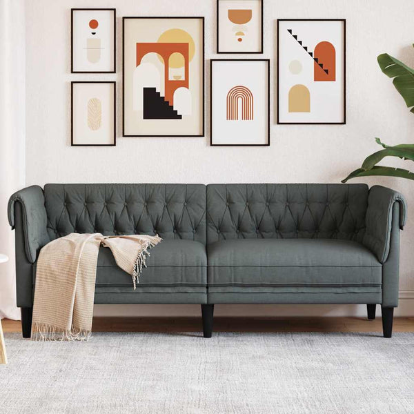 Dunkelgraues Polyester Sofa 201,5 cm