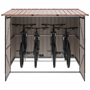 Fahrradschuppen Metall Braun 3 Fahrräder