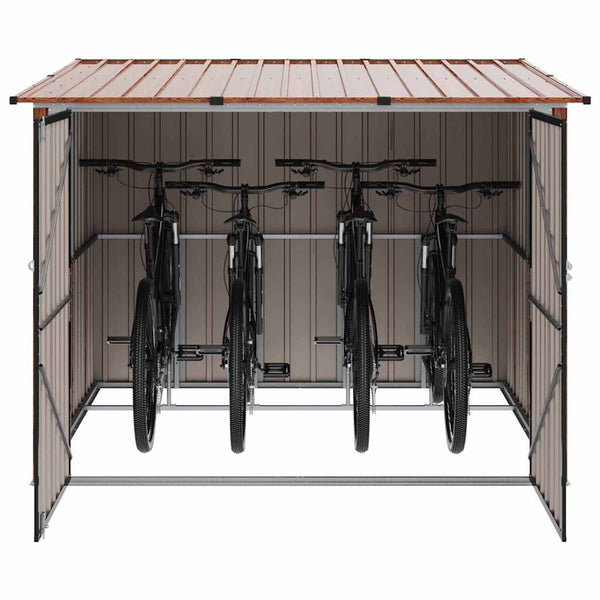 Fahrradschuppen Metall Braun 3 Fahrräder