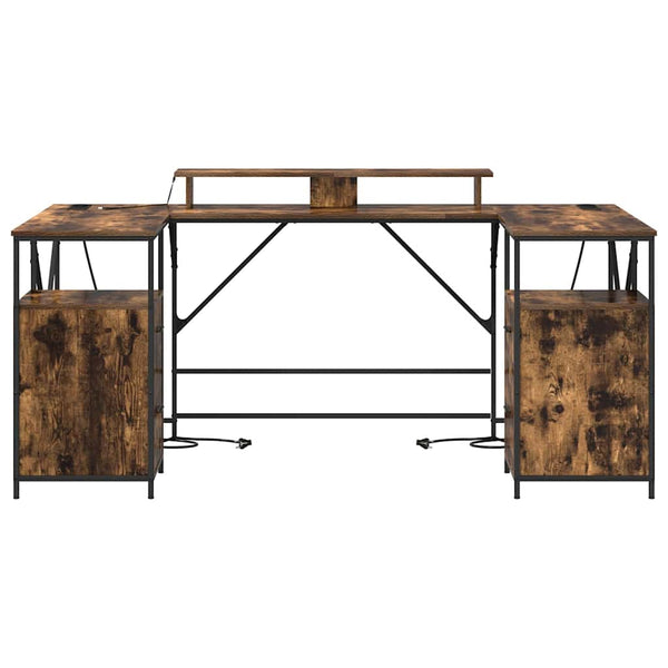 Schreibtisch mit Regal Geräucherte Eiche