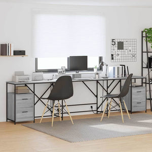 vidaXL Bureau Sonoma gris 182 x 101 x 87,5 cm Bois d'ingénierie