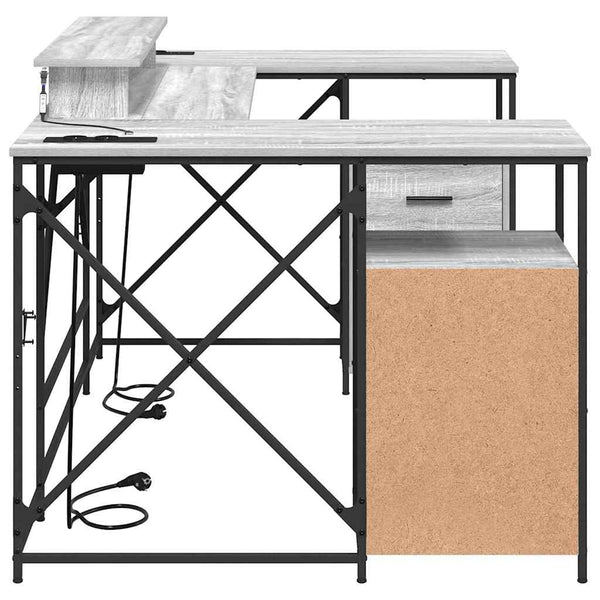 vidaXL Bureau Sonoma gris 182 x 101 x 87,5 cm Bois d'ingénierie