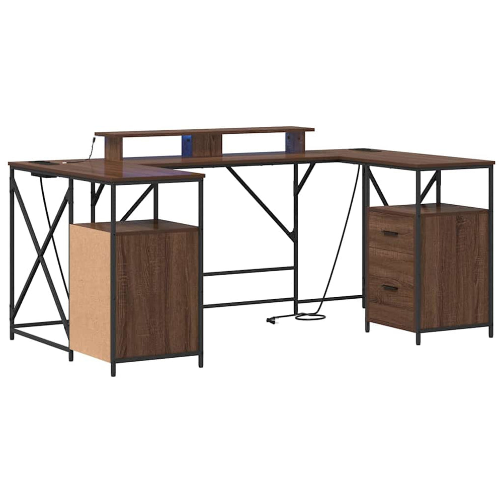 Schreibtisch mit Regal Eichenoptik