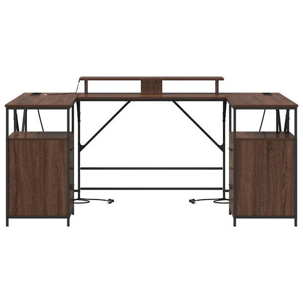 Schreibtisch mit Regal Eichenoptik