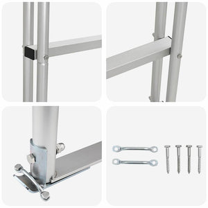 3-Stufen Dockleiter Silber Aluminium