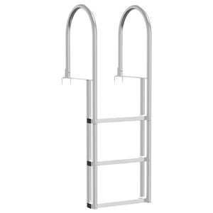 3-Stufen Dockleiter Silber Aluminium
