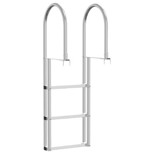 3-Stufen Dockleiter Silber Aluminium