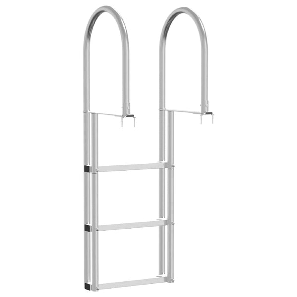 3-Stufen Dockleiter Silber Aluminium